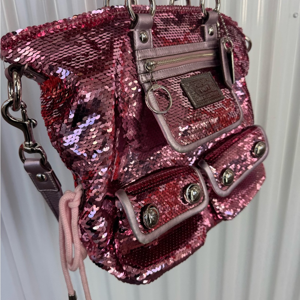 COACH POPPY RARE Limited Edition Sequin pink bag - Picture 8 of 8